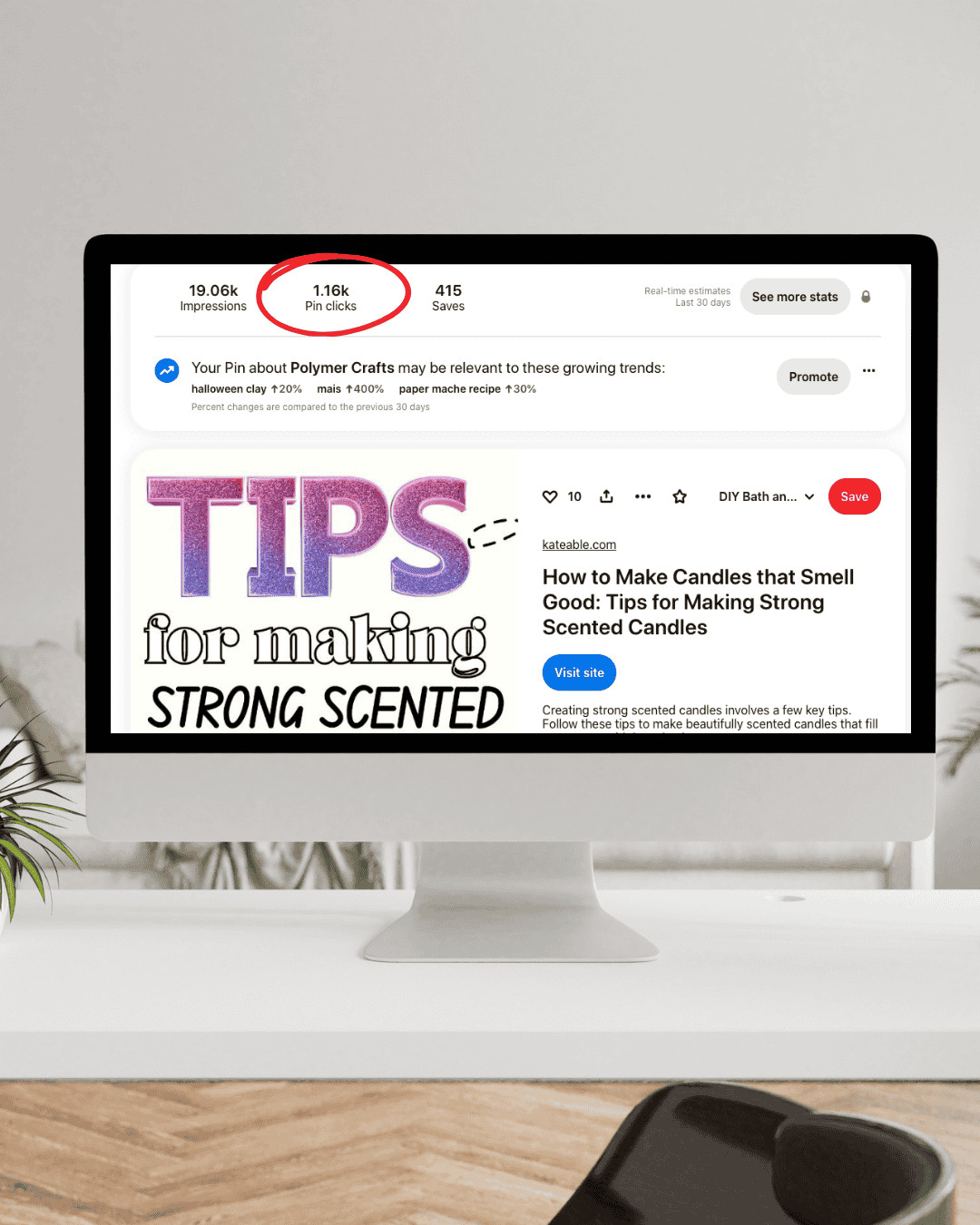 pin blog assist Pinterest client account stats