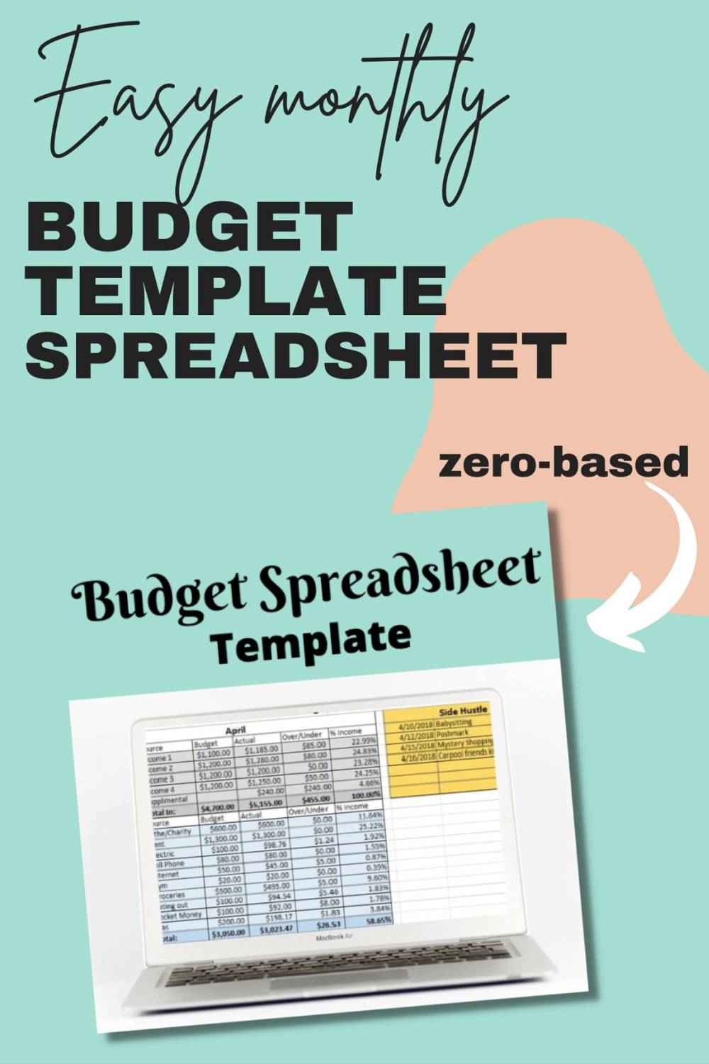 custom pin design for client - budget spreadsheet template