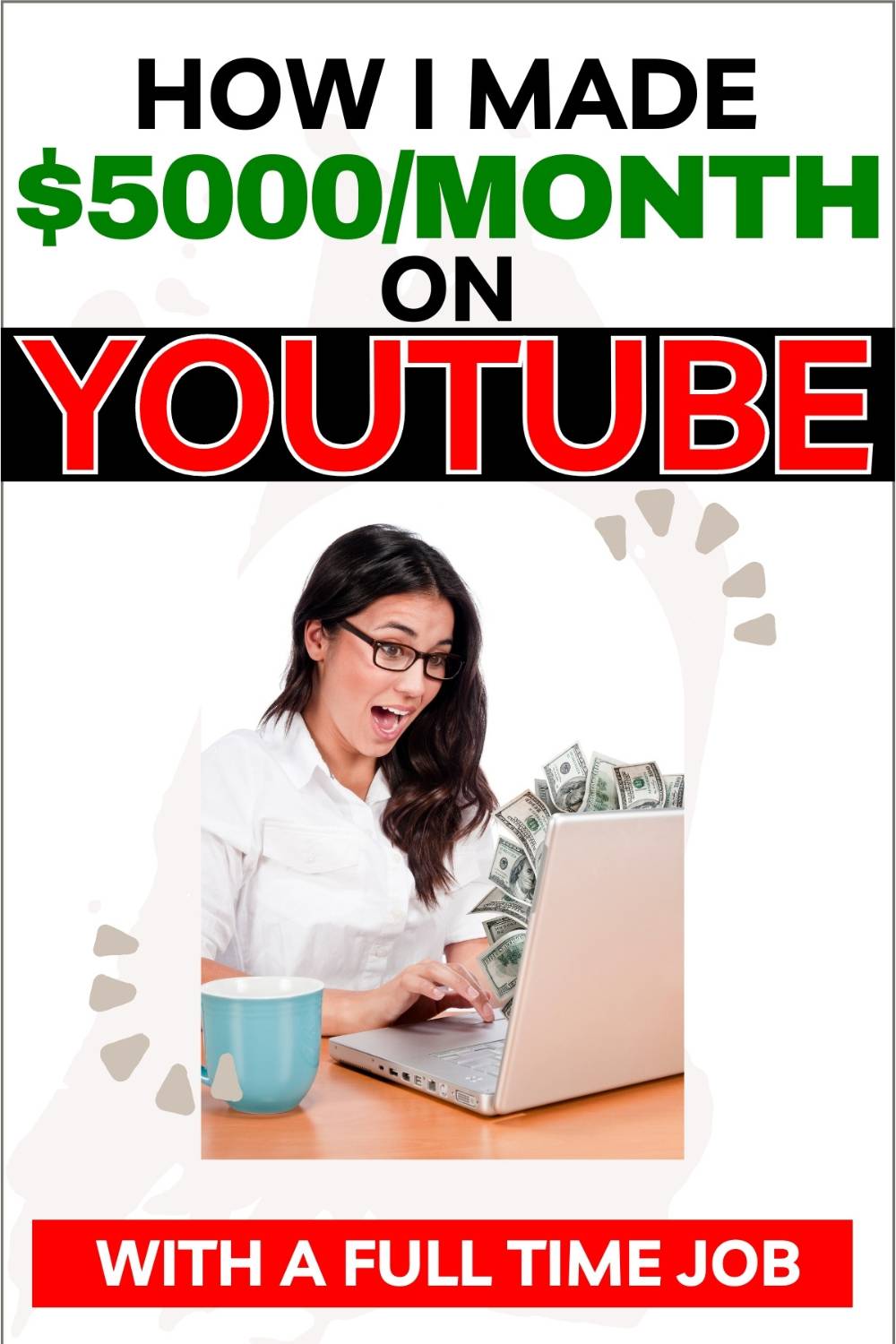 how make money on YouTube - custom pinterest pin for client