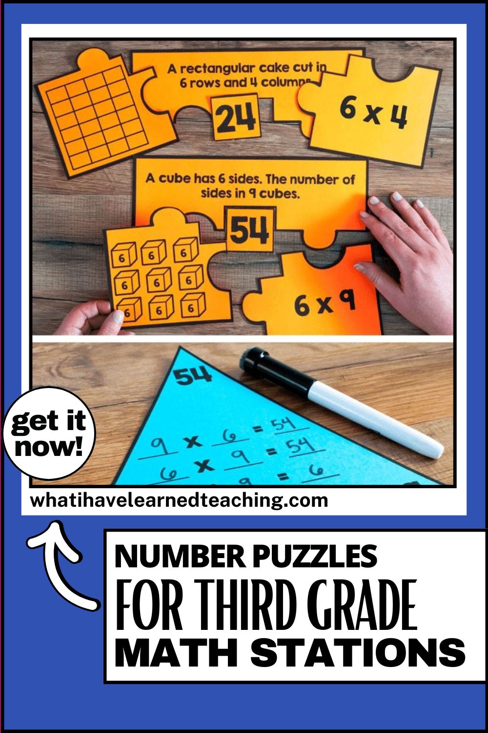 Number puzzles for third grade math stations PIN