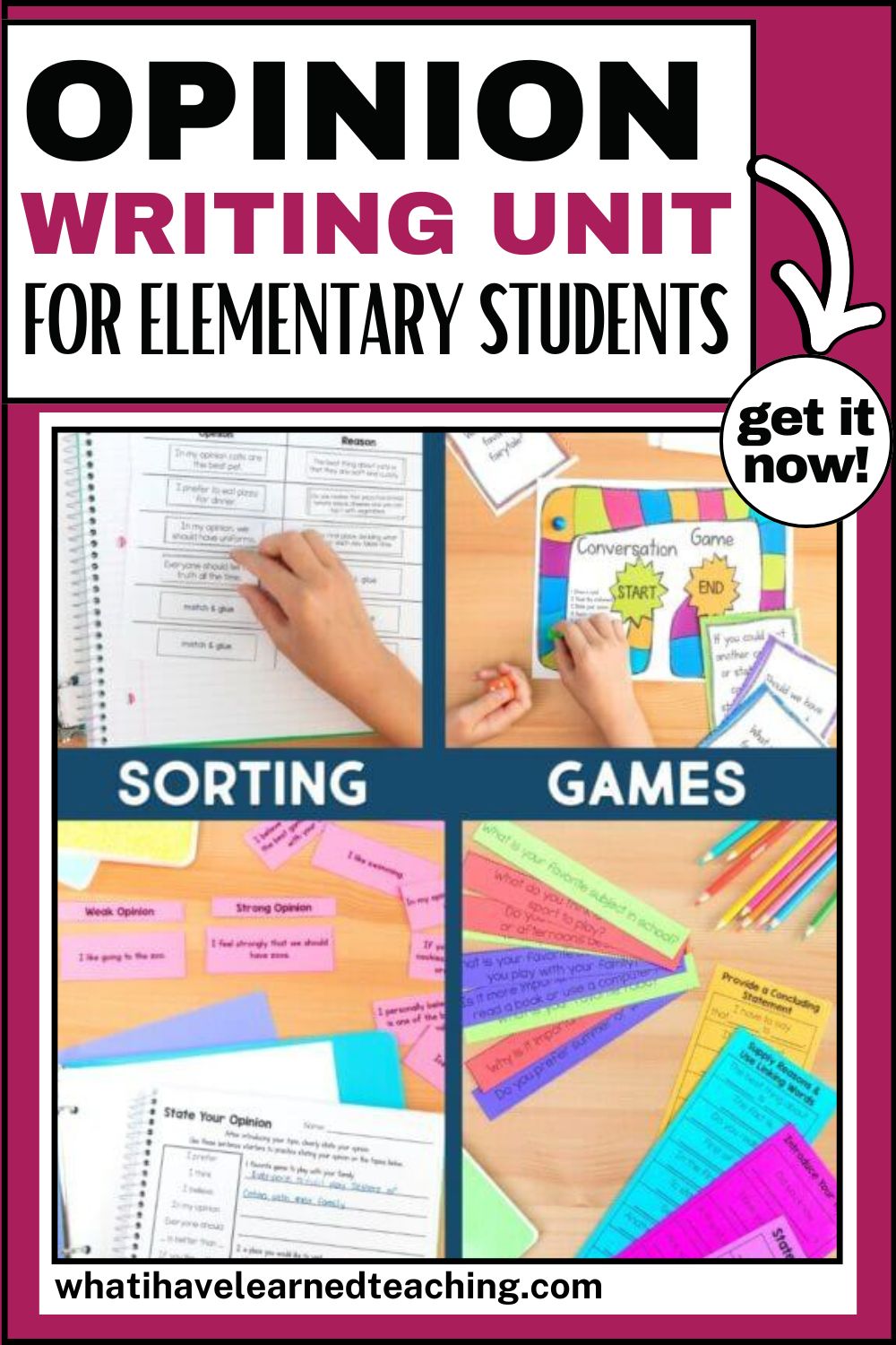 OPINION WRITING UNIT FOR ELEMENTARY STUDENTS