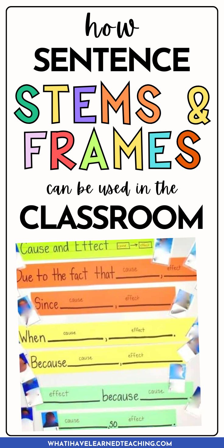How sentence stem and frames can be used in the classroom